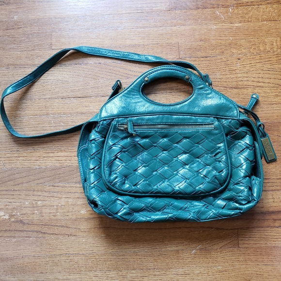 Gryson for Target | Green Patent Leather Woven Handbag - Picture 1 of 9